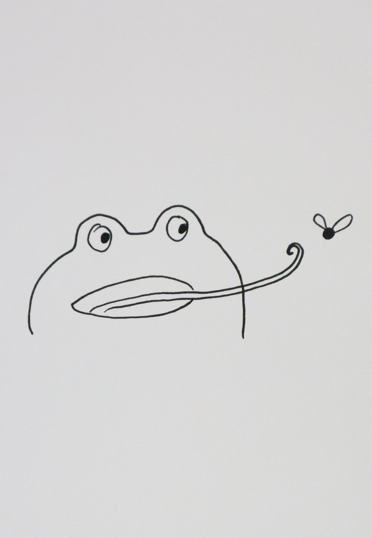 catching flies frog drawing