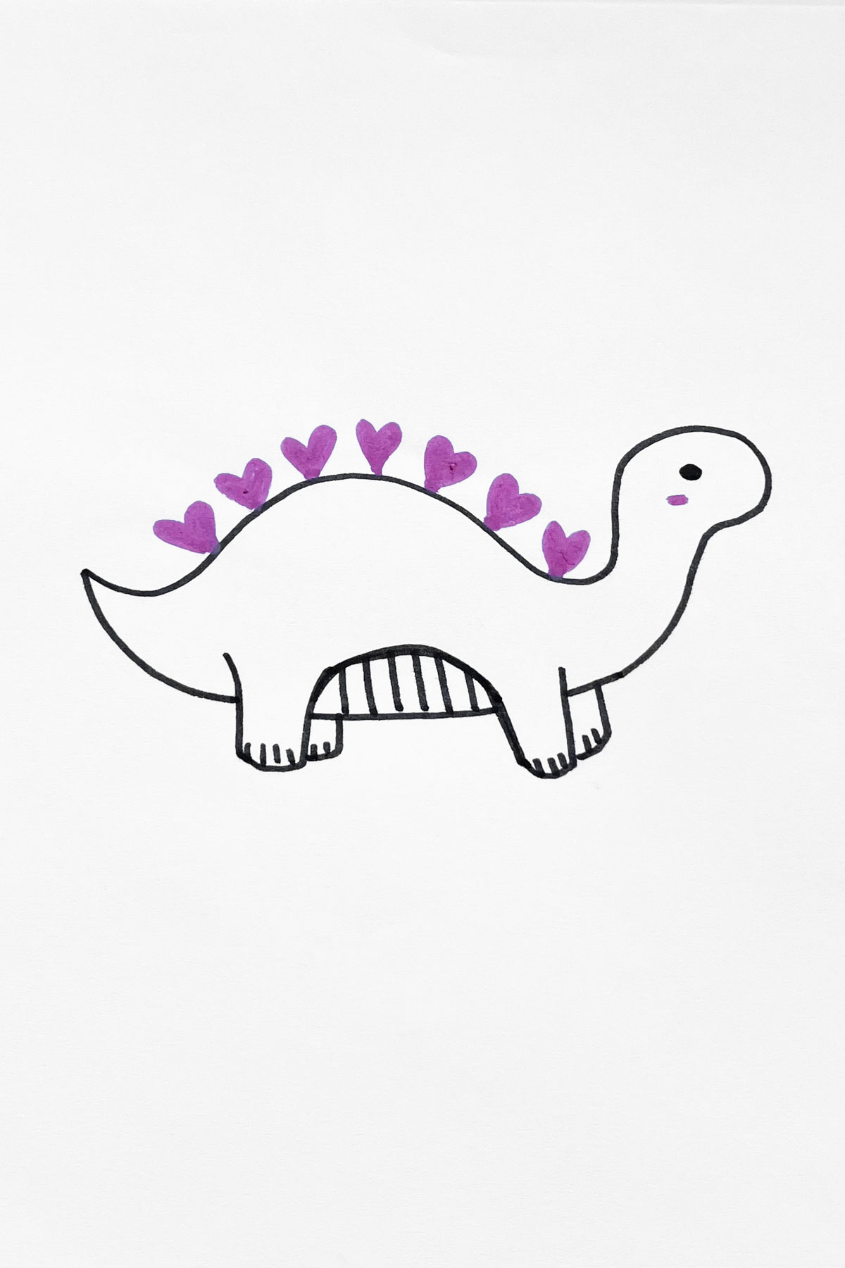 Dinosaur Full Of Heart drawing