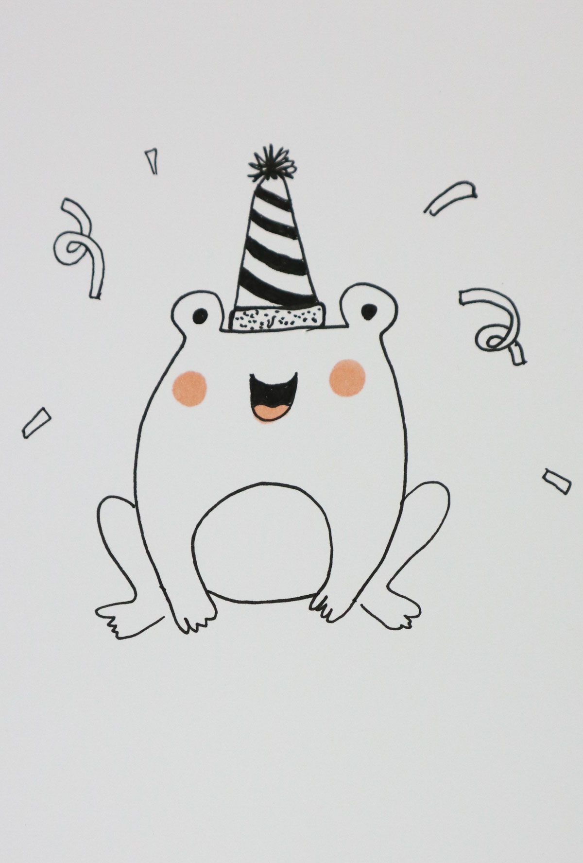 party time frog drawing