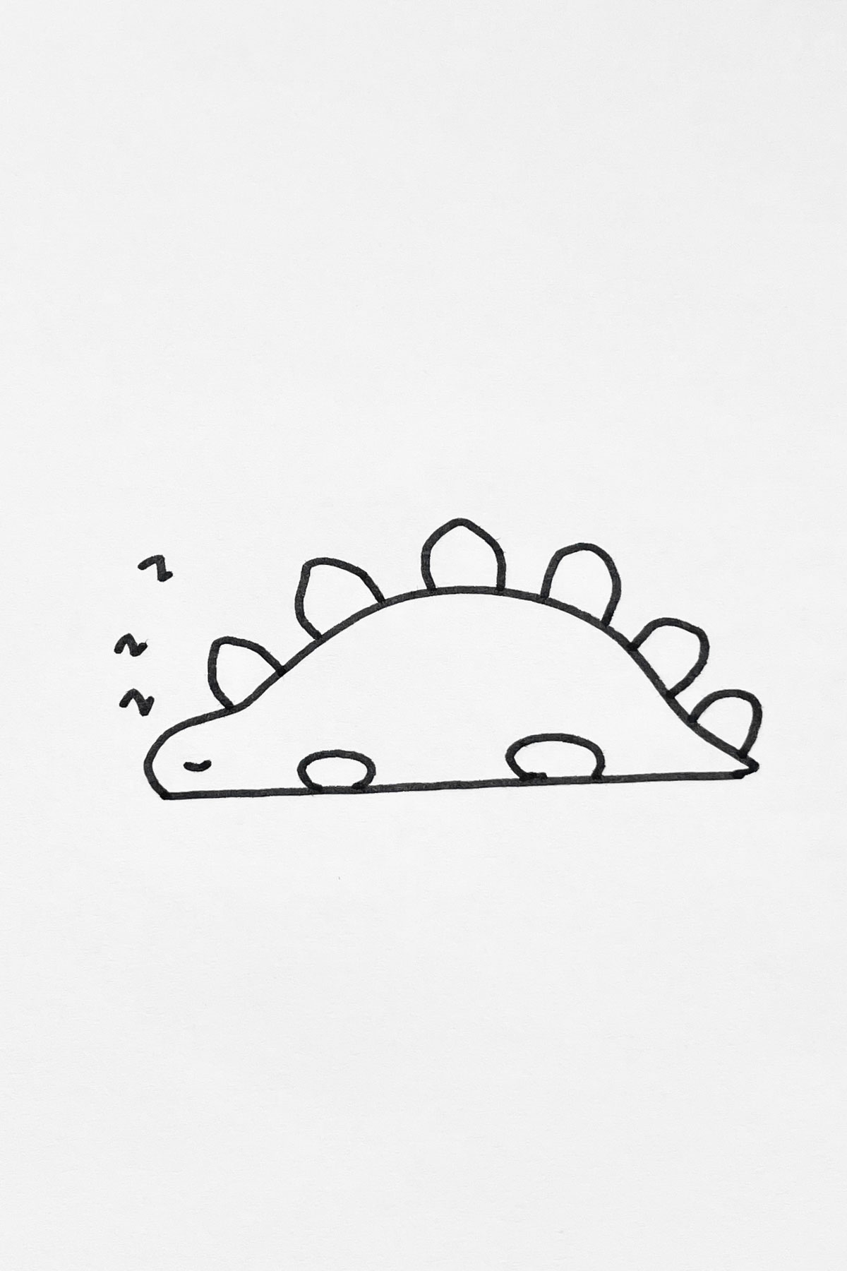 Sleeping Dinosaur drawing