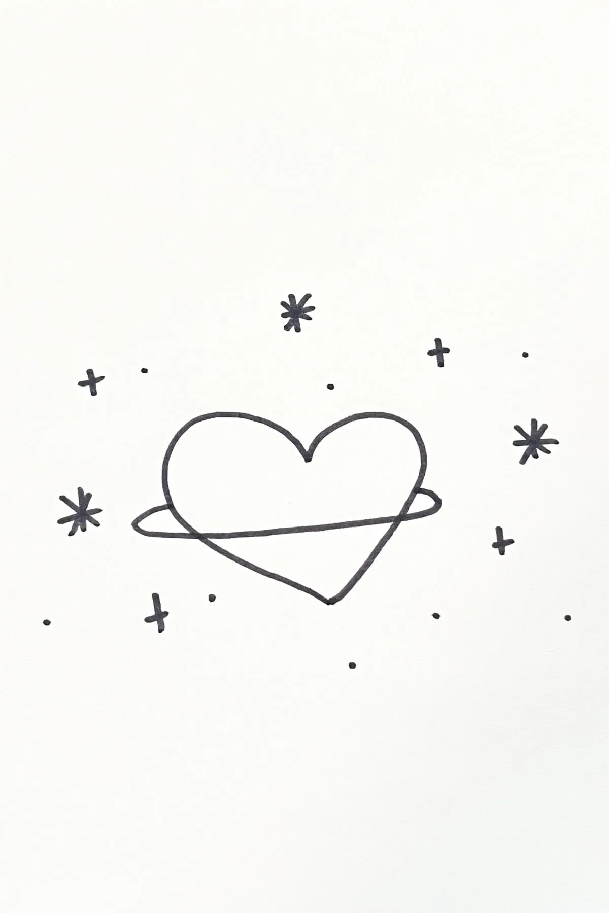 hearts and stars drawing idea