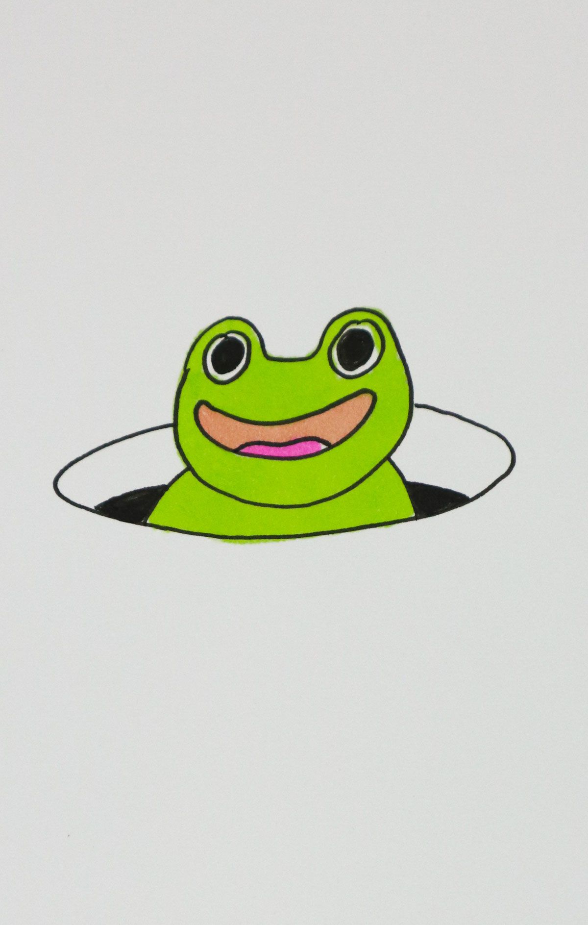 peek a boo frog drawing