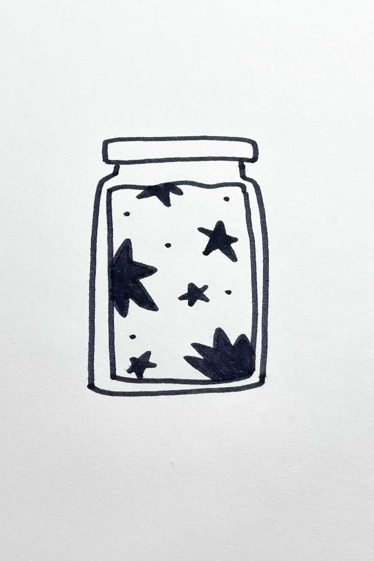 starry jar drawing
