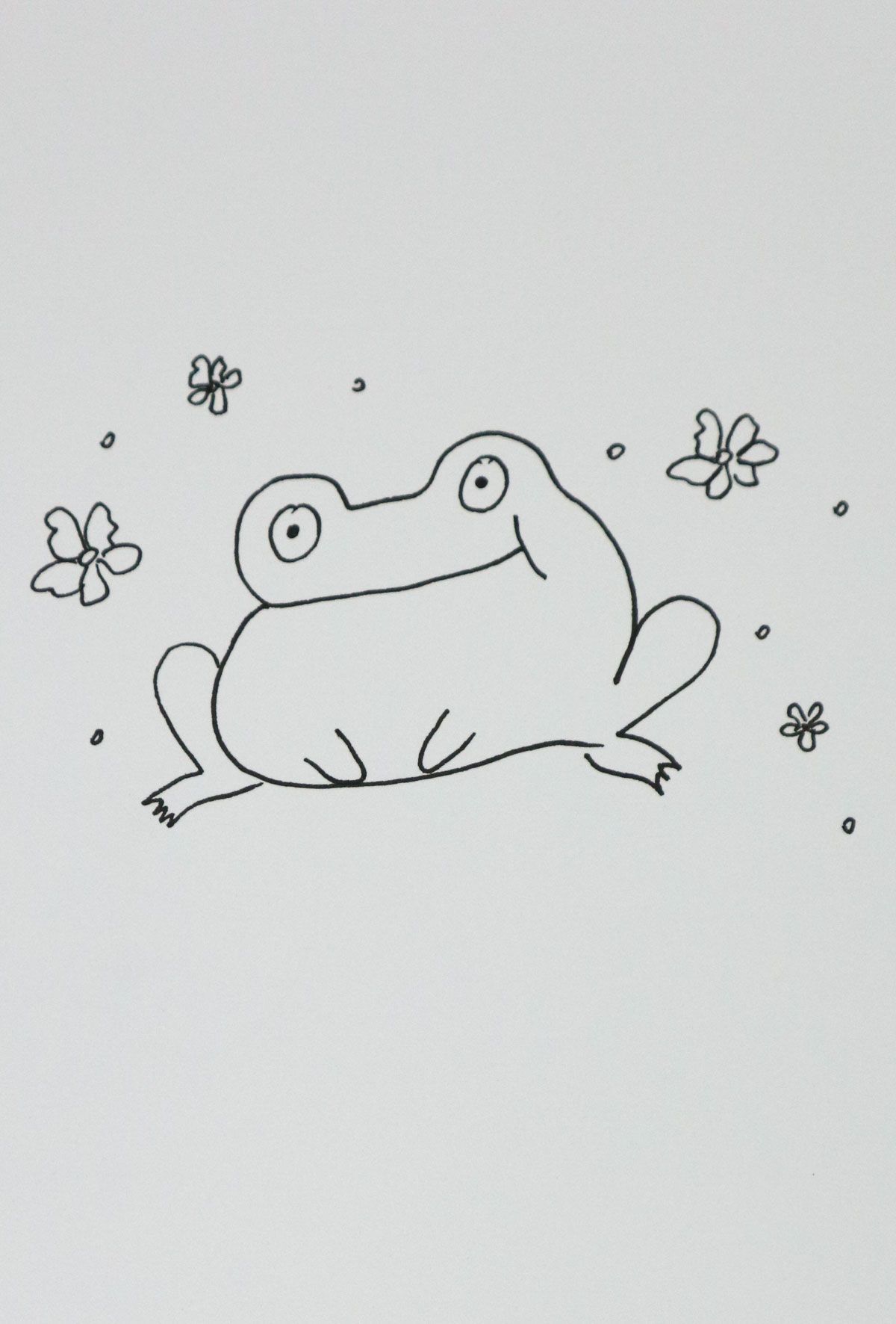 flower patch frog drawing