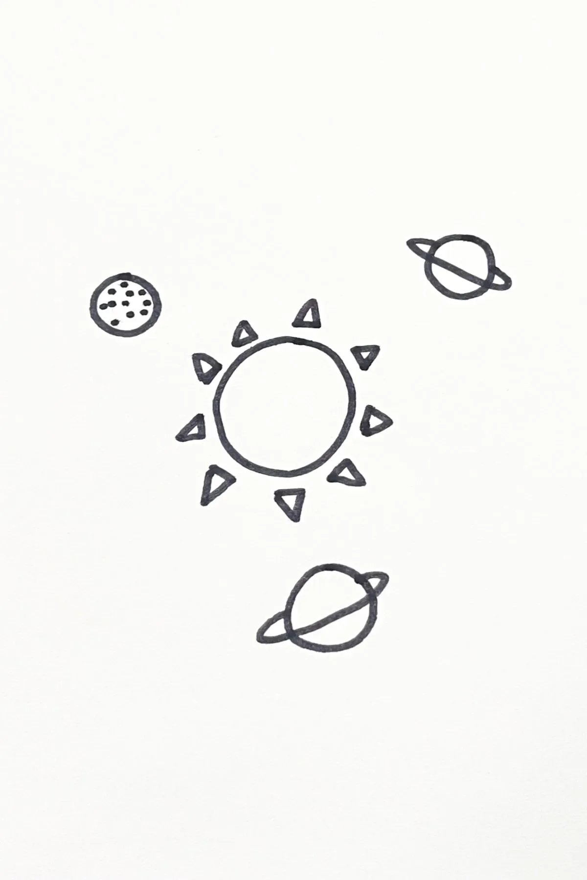 simple planets drawing idea