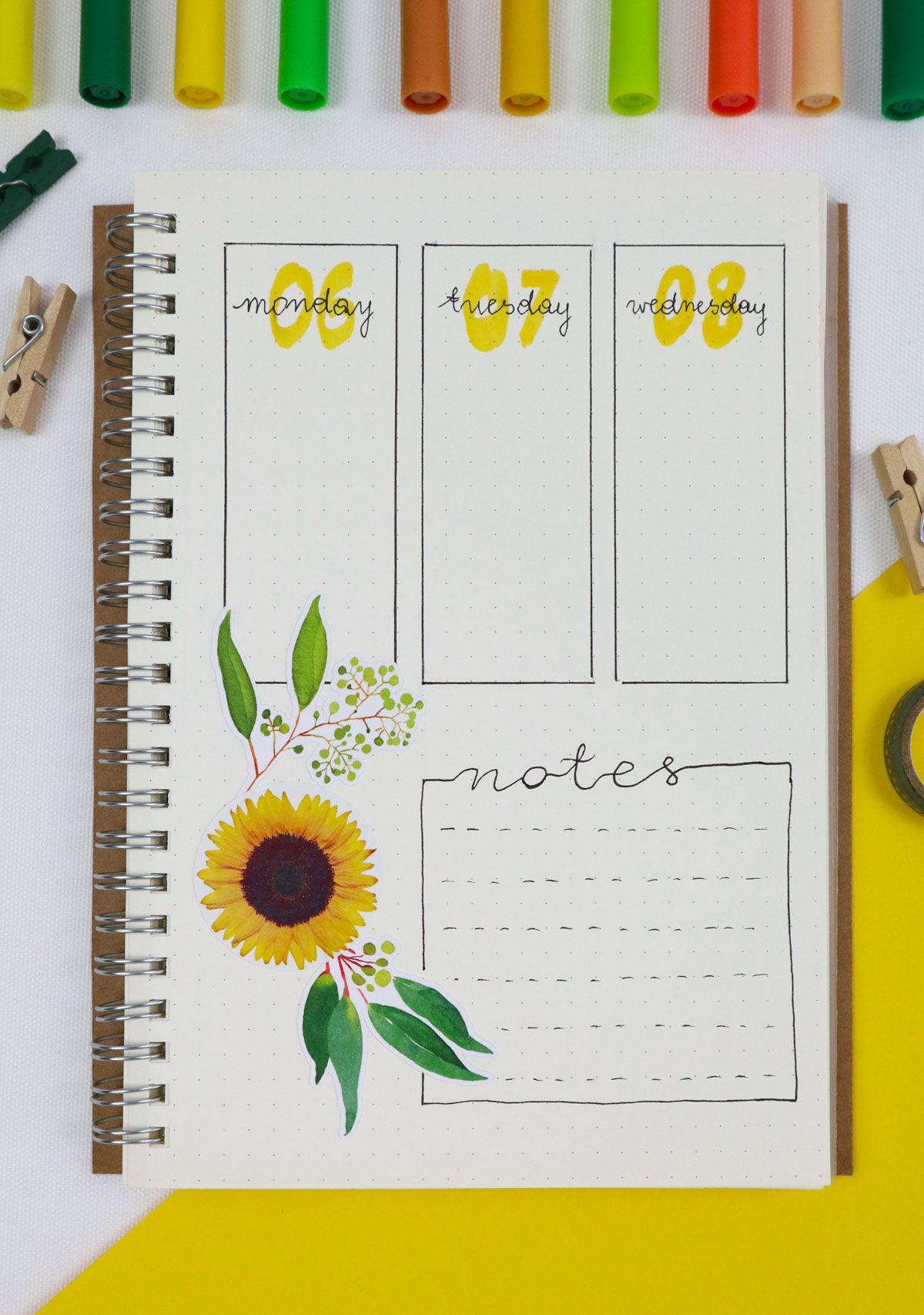 bullet journal Daily To-Do List with Notes