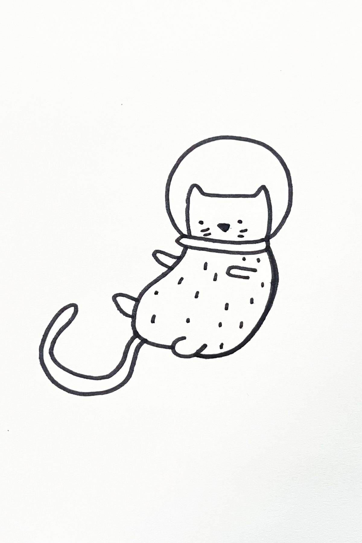 space cat drawing idea