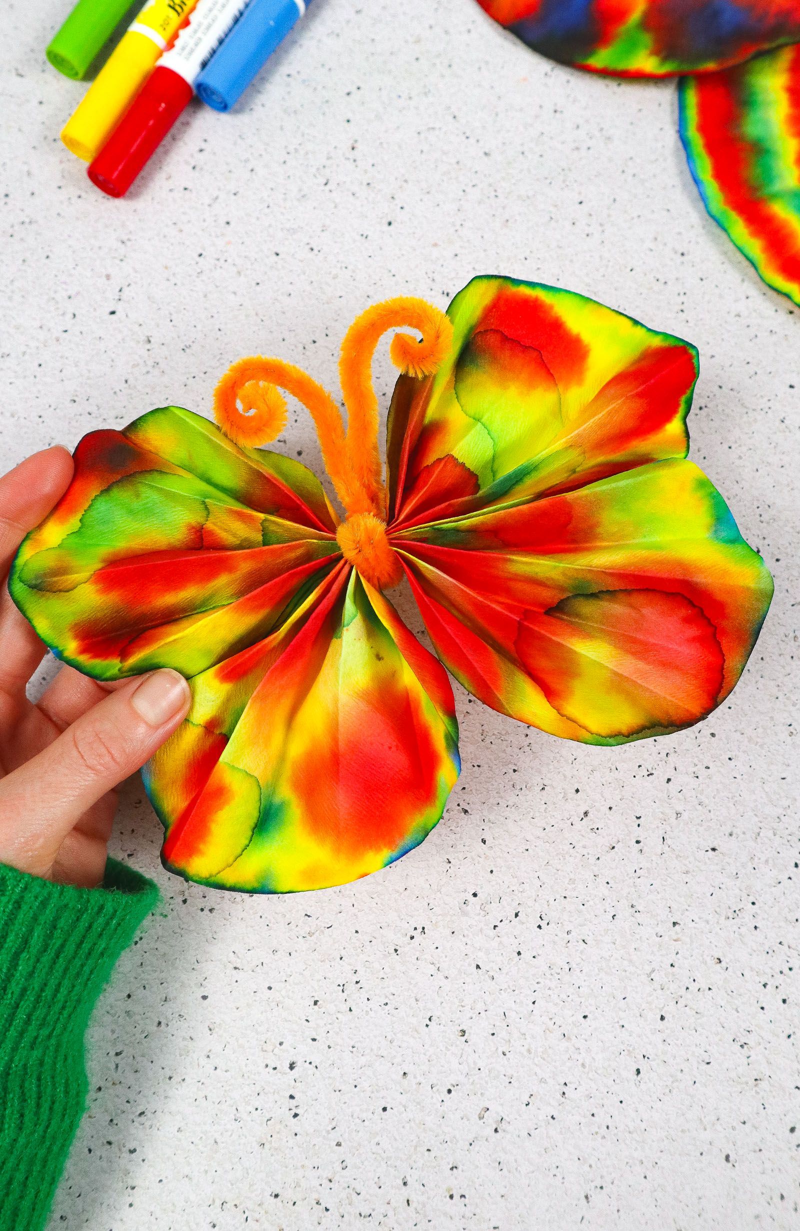 Coffee Filter Butterflies crafts for kids