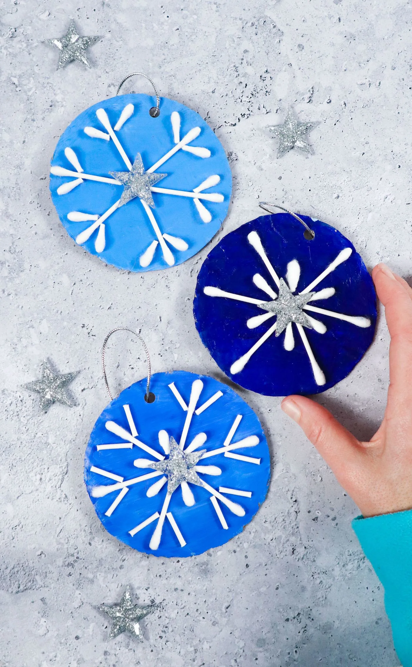 Q-Tip Snowflakes craft