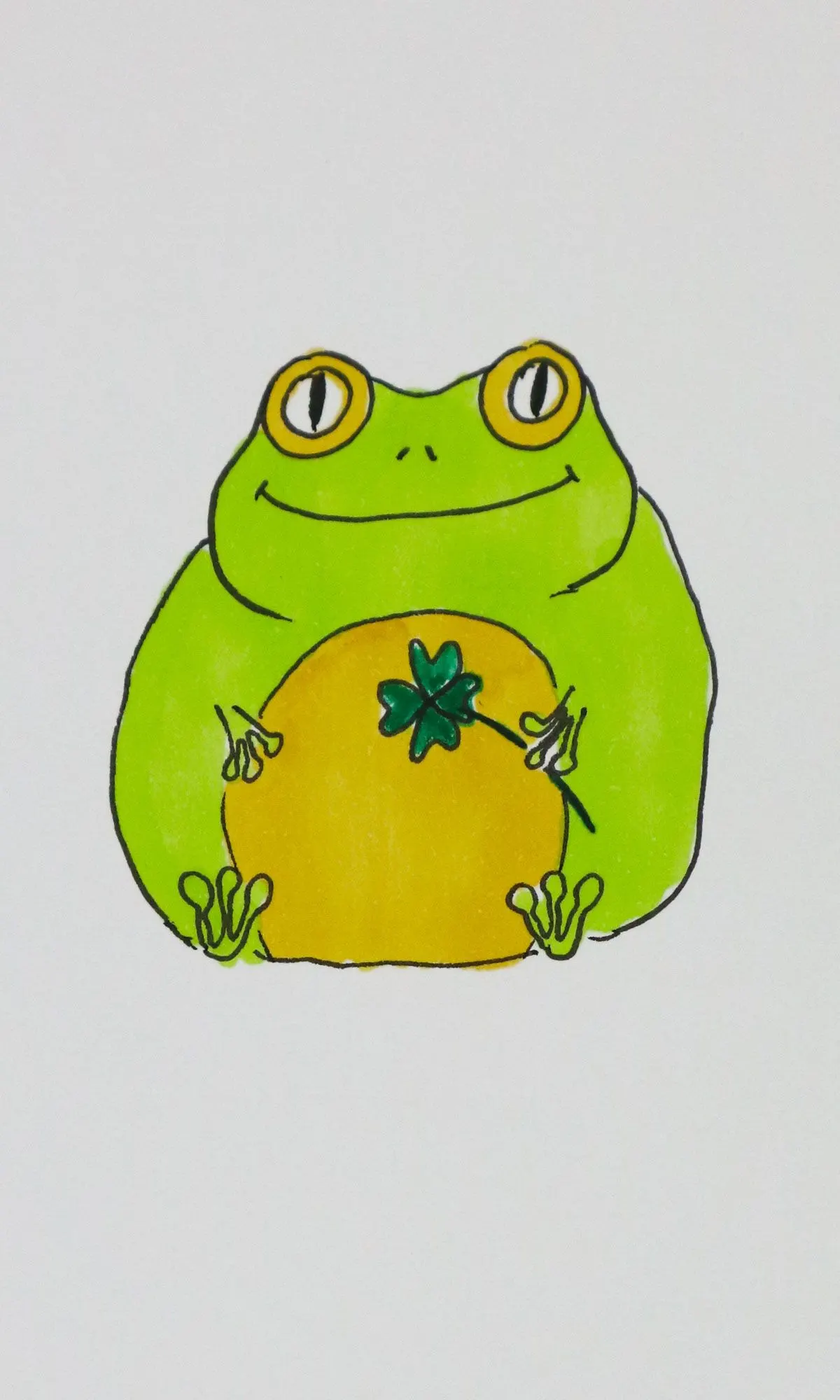 lucky clover frog drawing