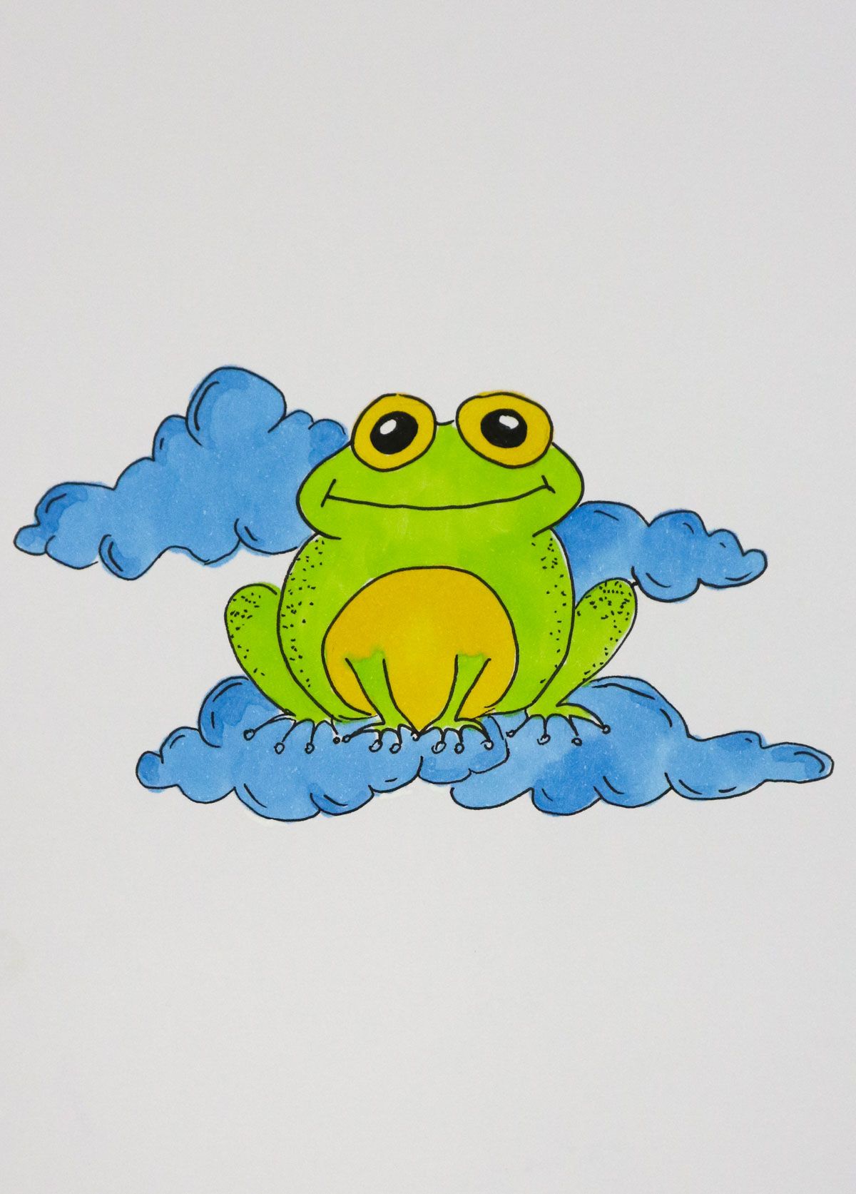 frog drawing on a cloud