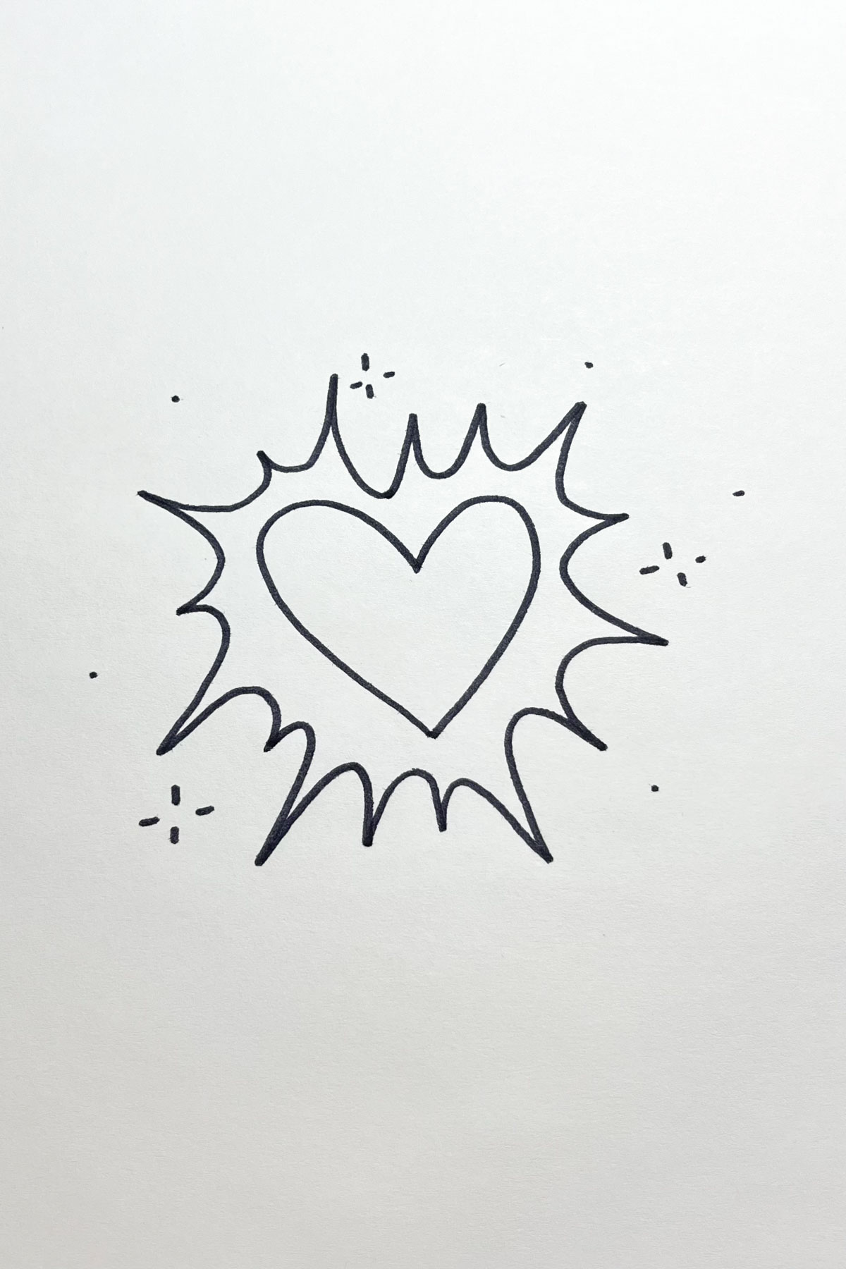 heart in the sky drawing
