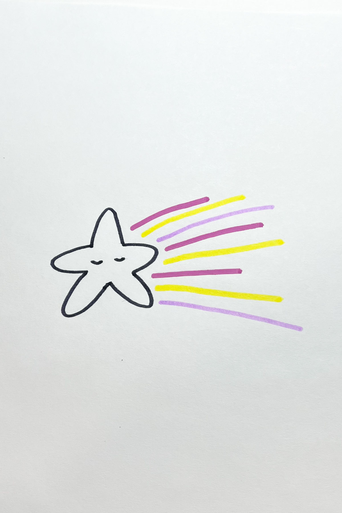 colorful shooting star drawing