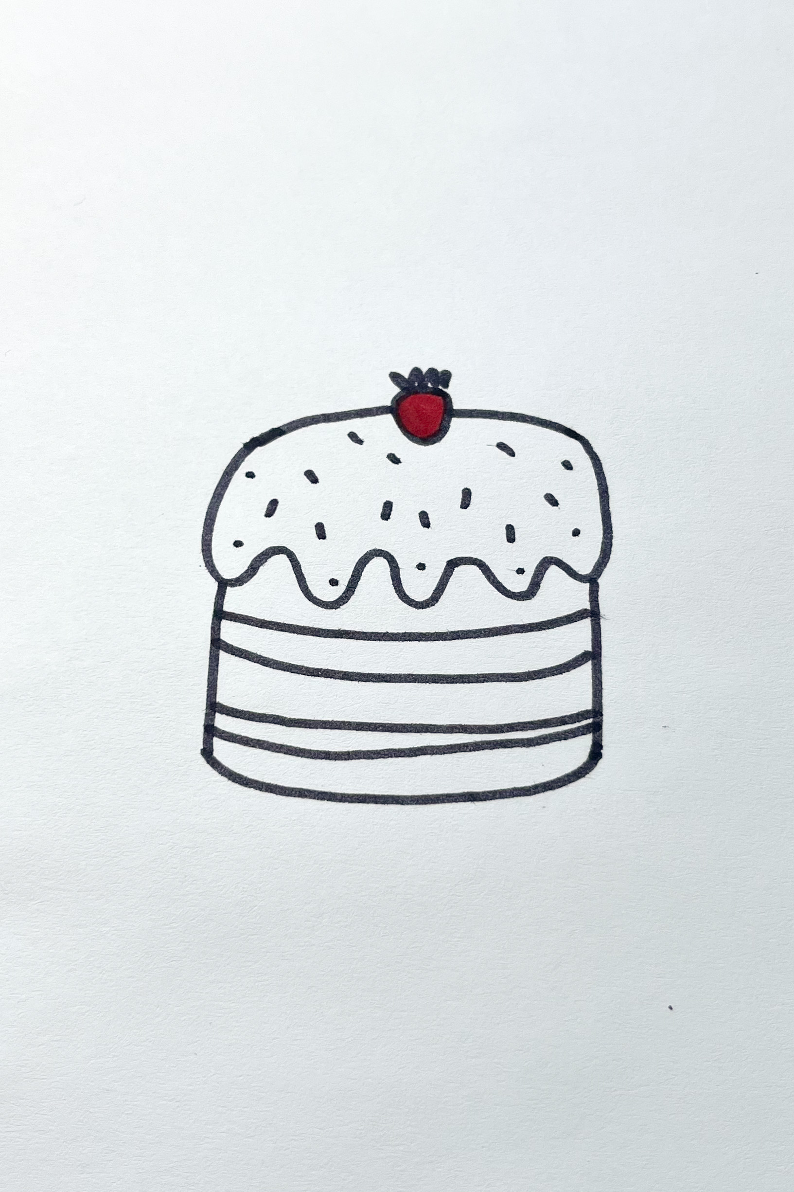 strawberry cake drawing