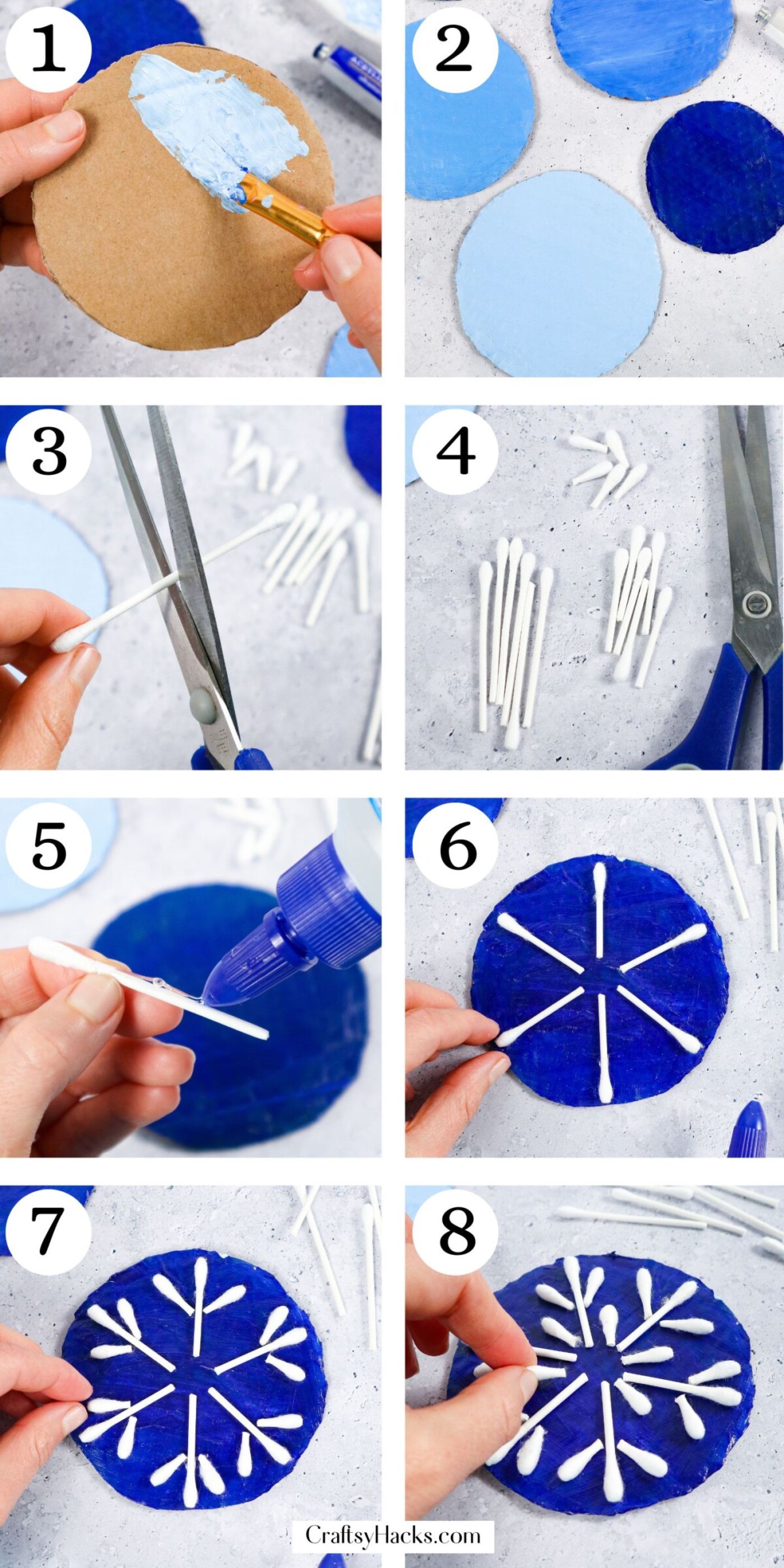 Q-Tip Snowflakes - Craftsy Hacks