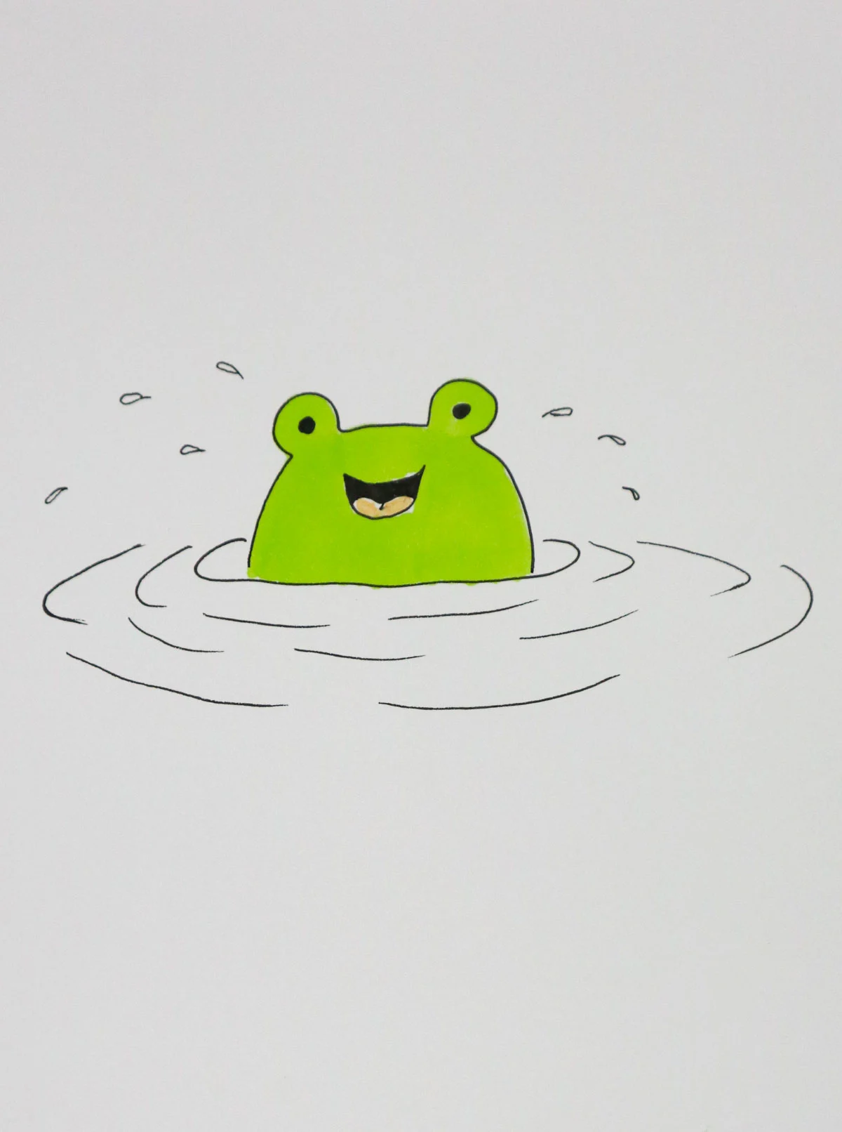 splish splash frog drawing