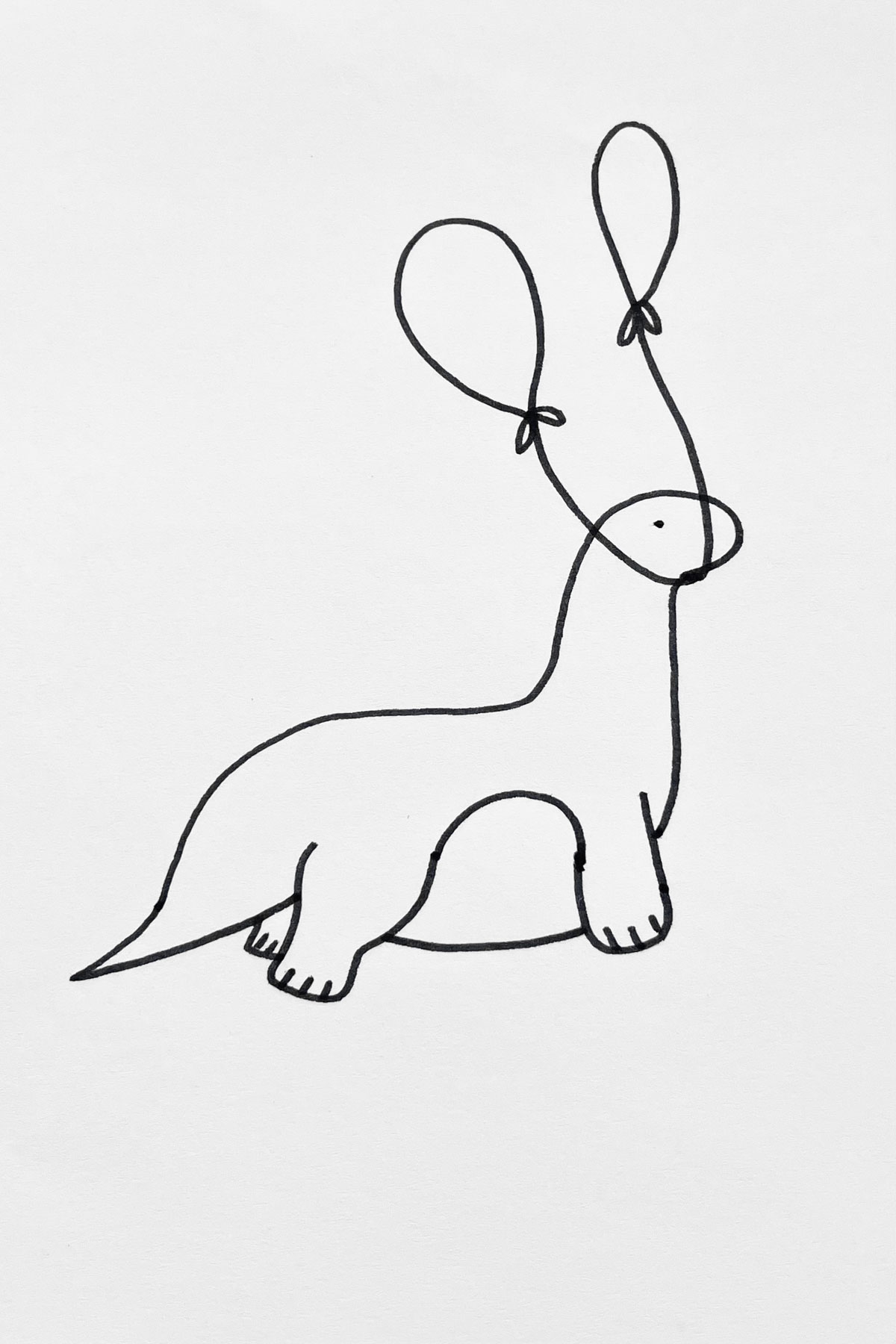 Party Dinosaur drawing