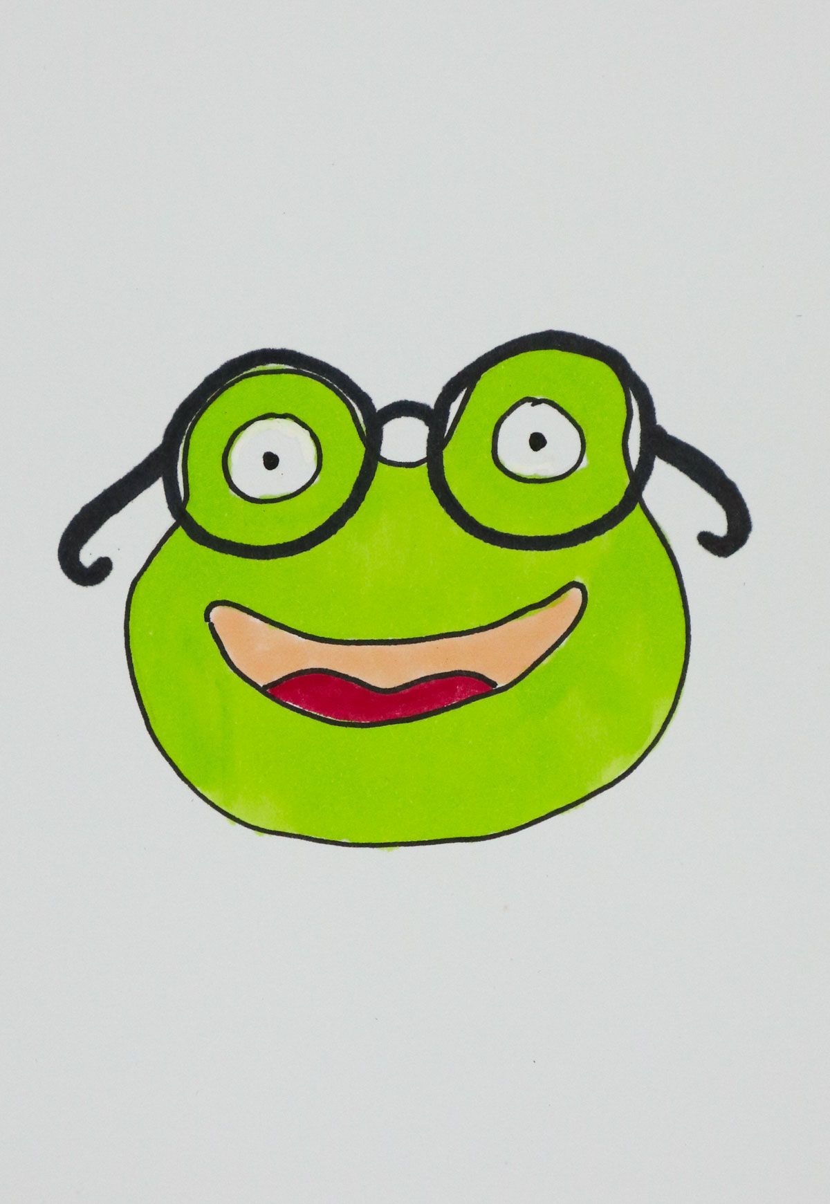 glasses frog drawing