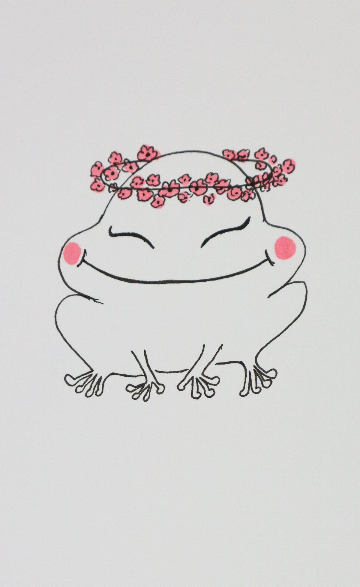 flower crown frog drawing