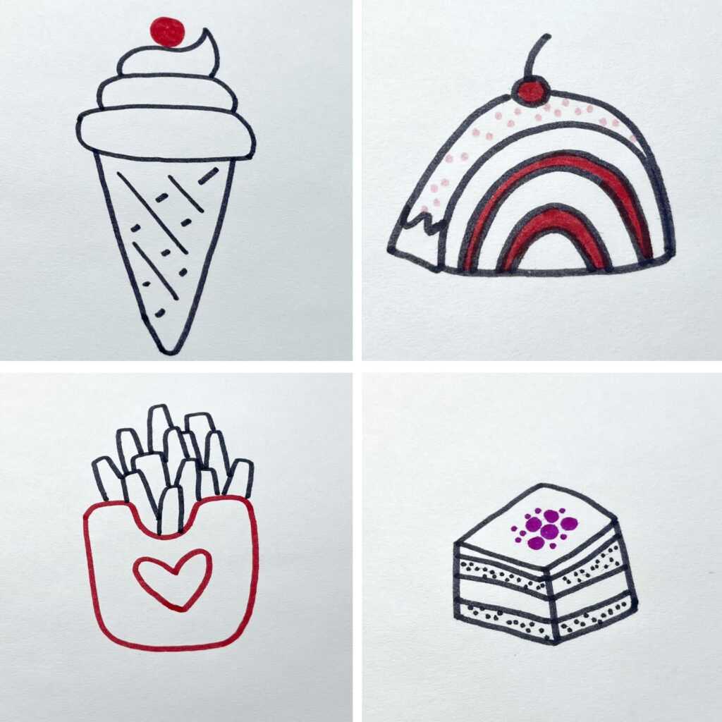 food drawing ideas