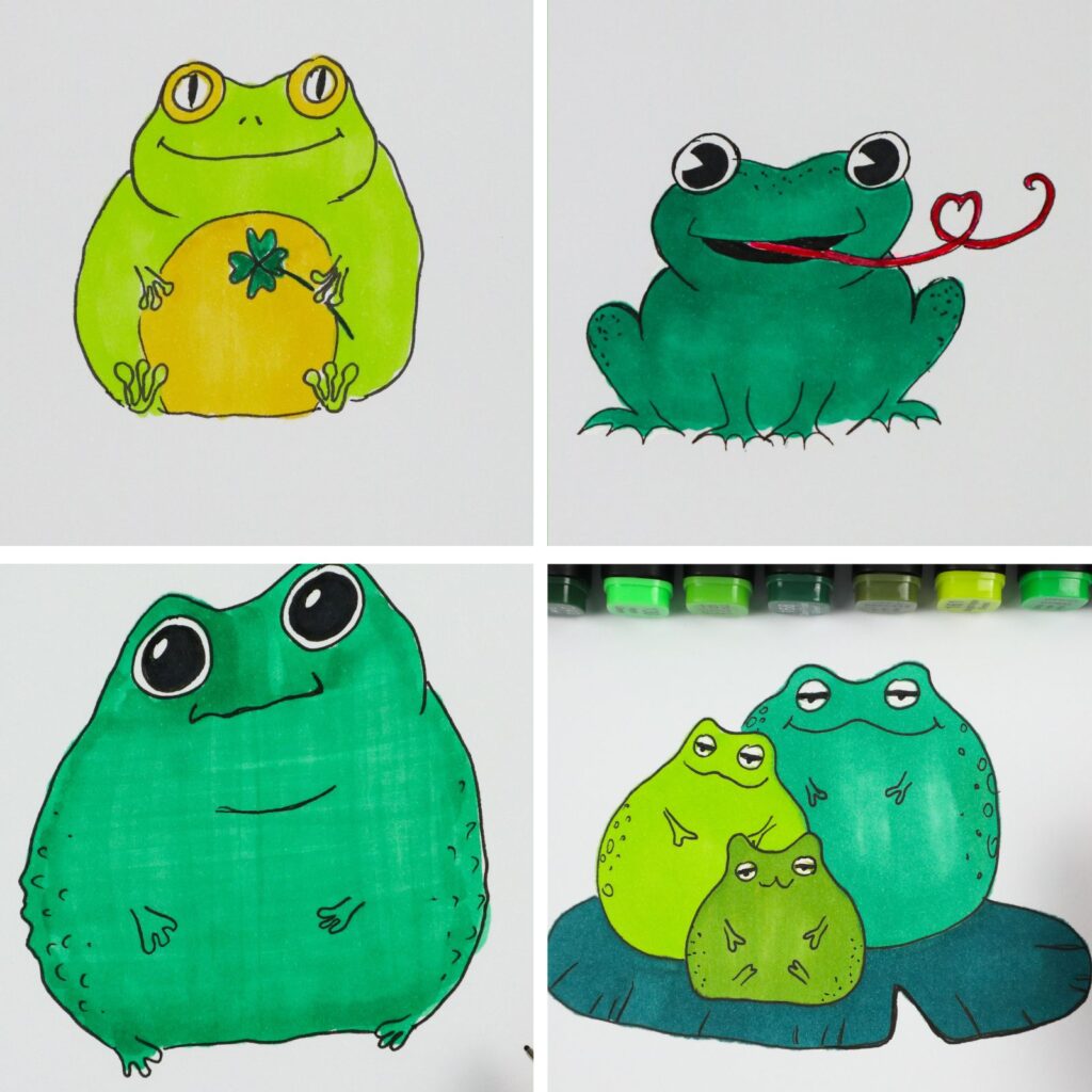 frog drawing ideas