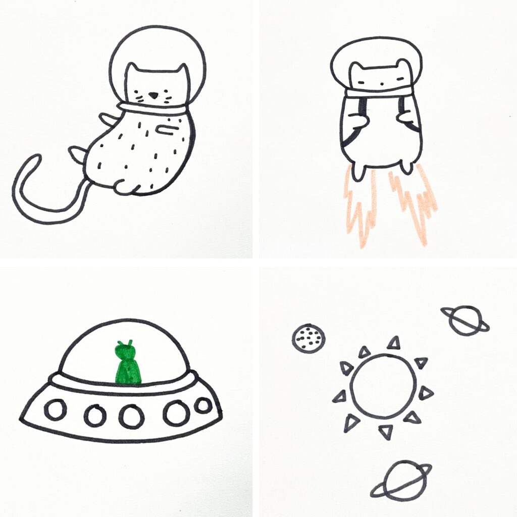 outer space drawing ideas
