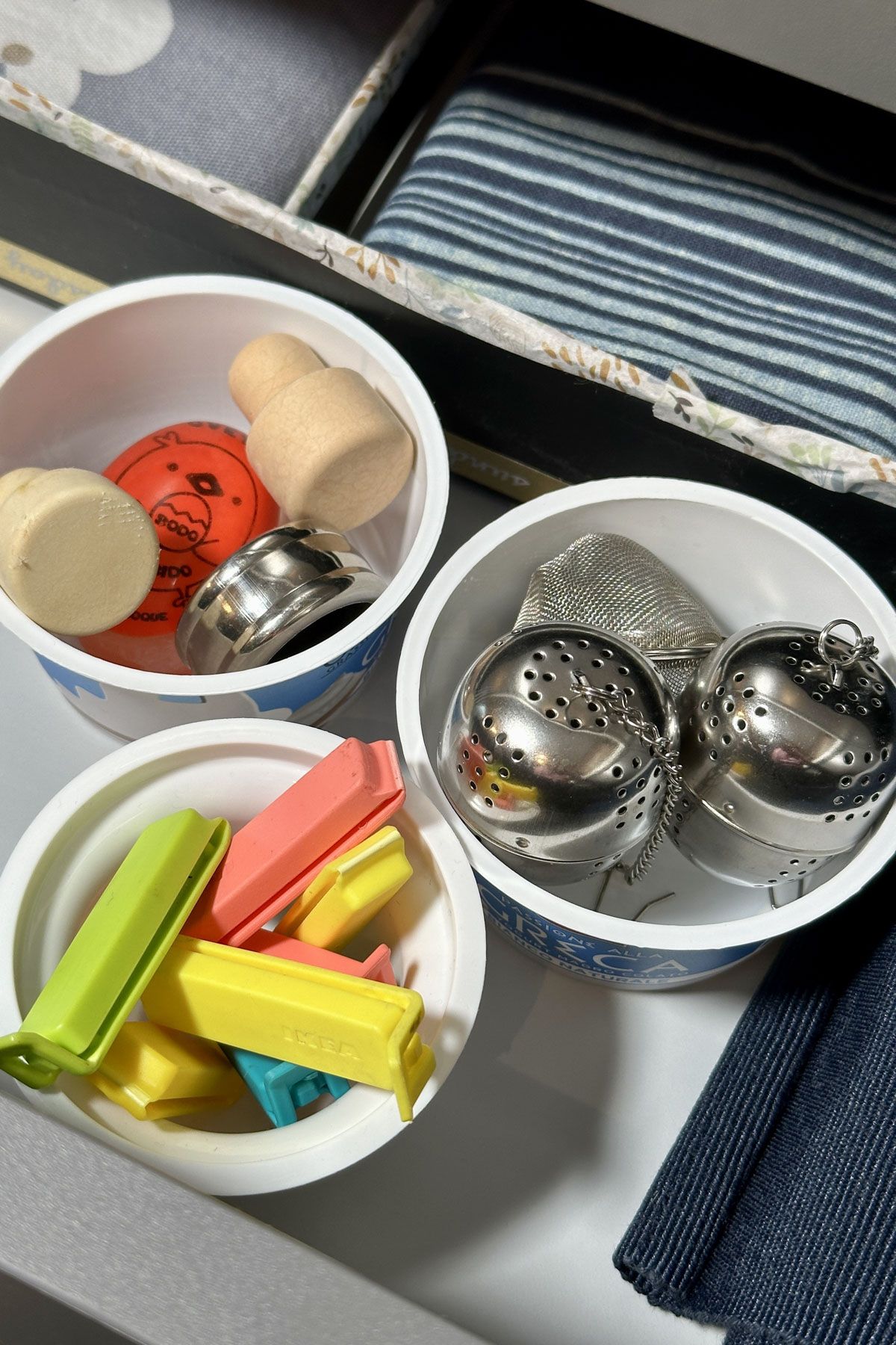 Use Empty Yogurt Cups To Store Small Items