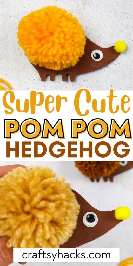 super cute pom pom hedgehog