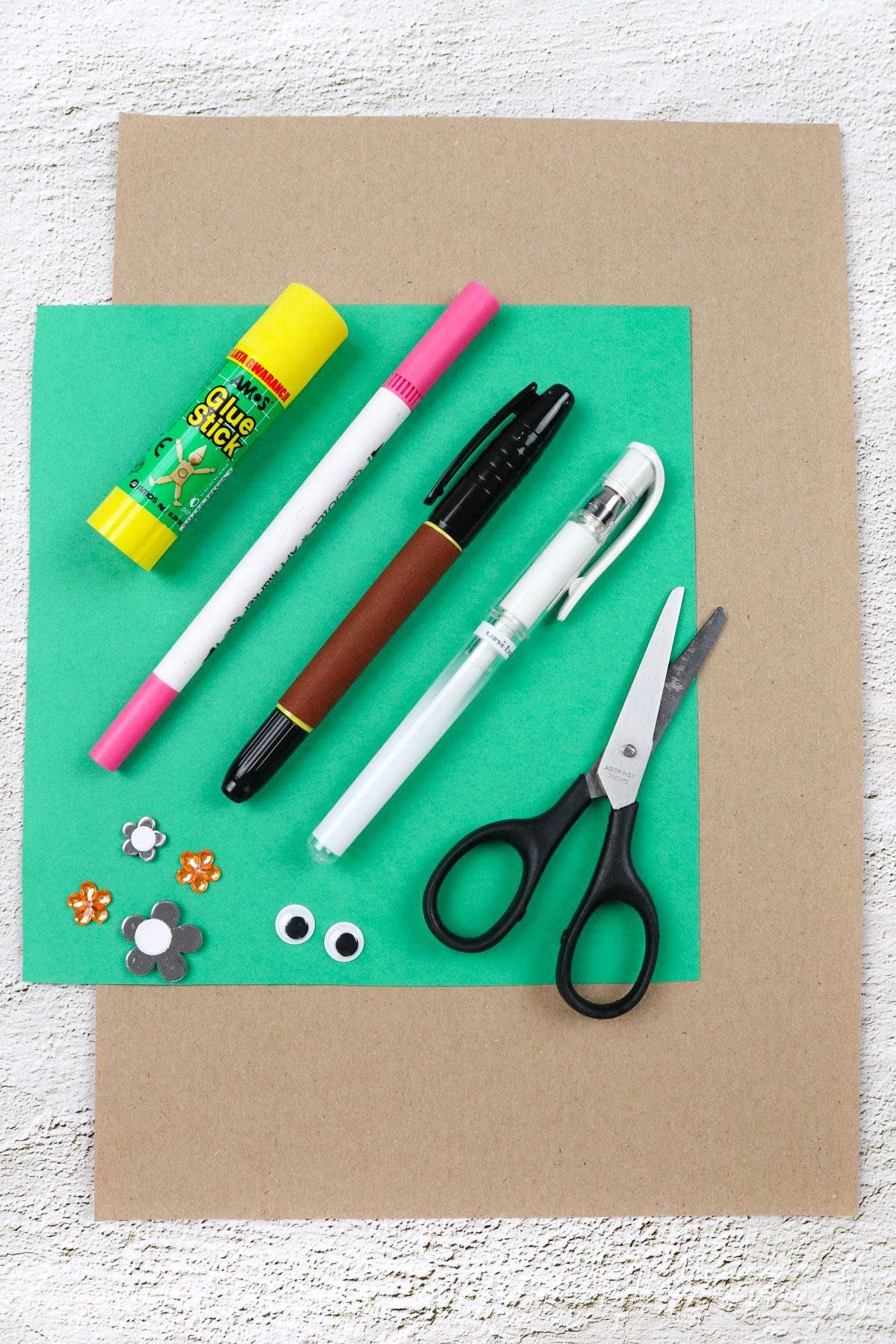 materials for DIY Handprint Cactus paper craft