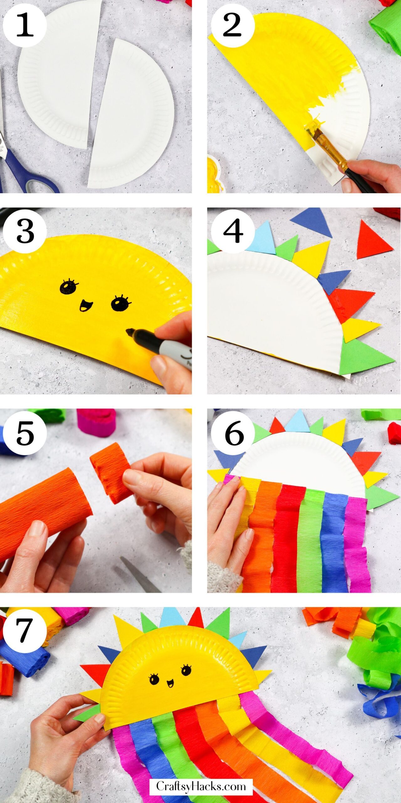 how to make a paper plate rainbow craft