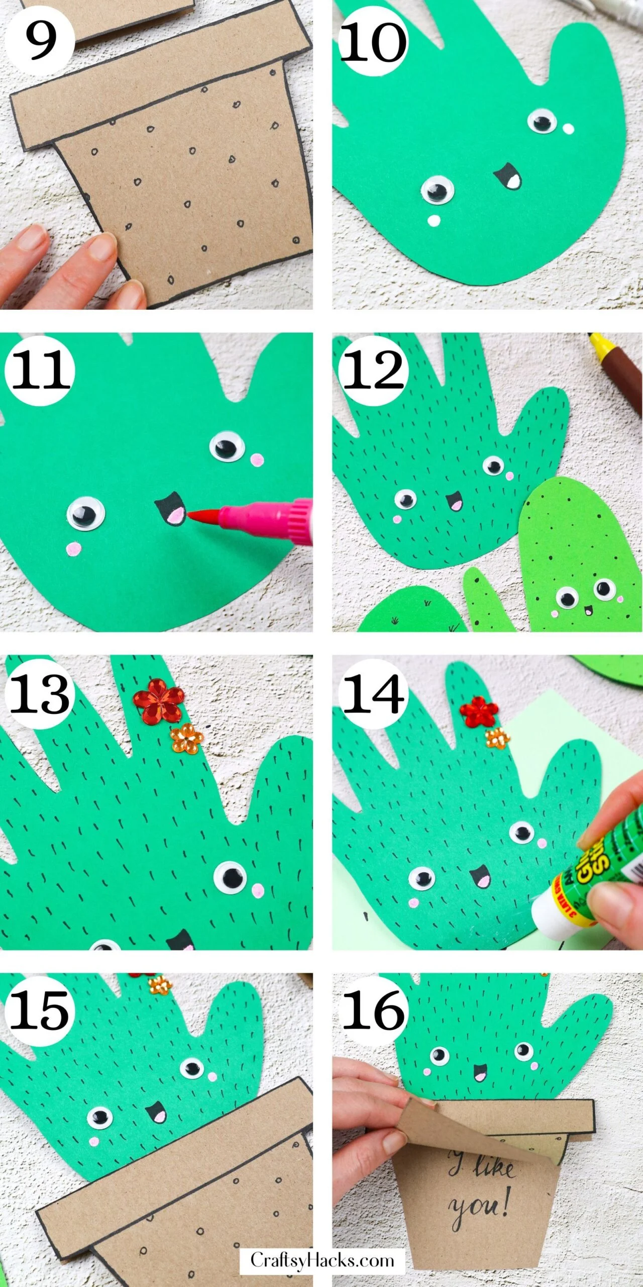 DIY Handprint Cactus kids craft