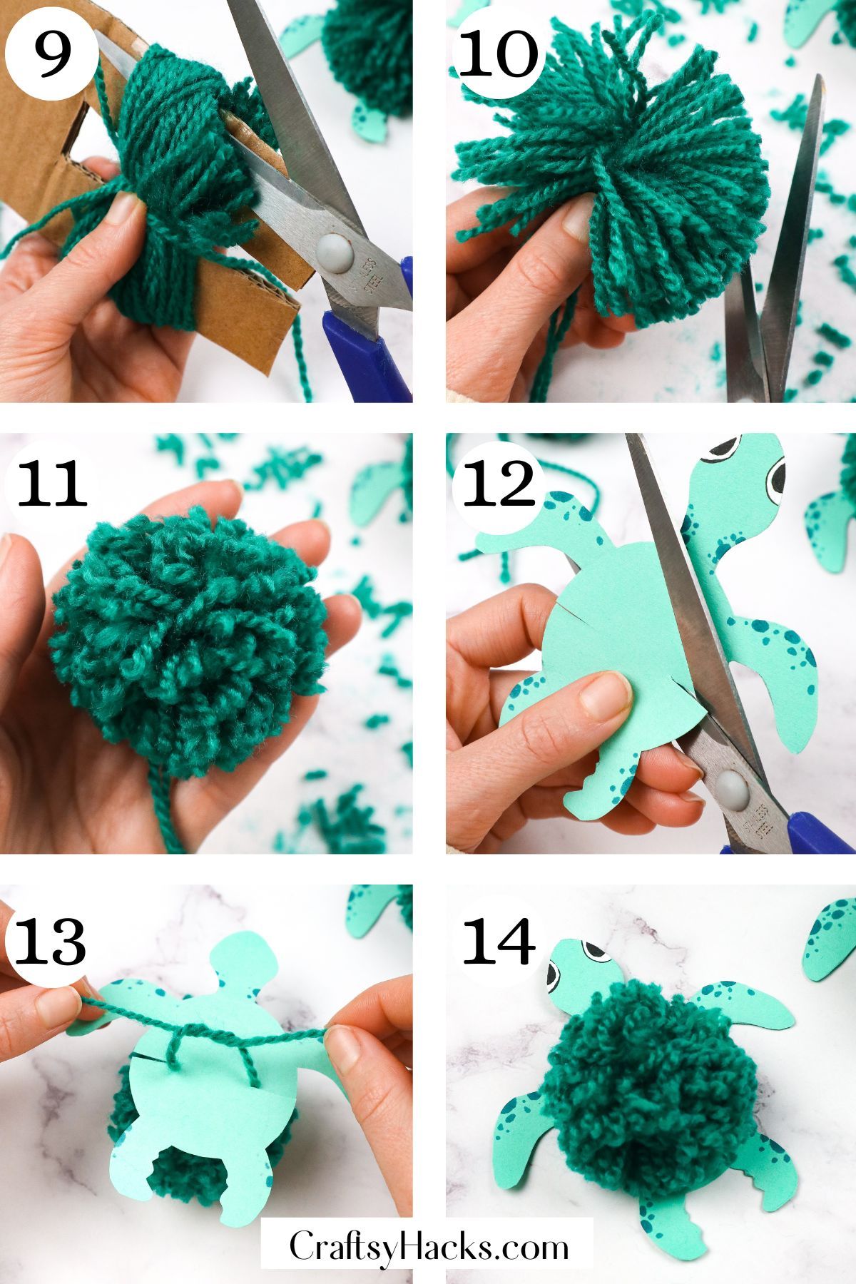 how to make a yarn turtle
