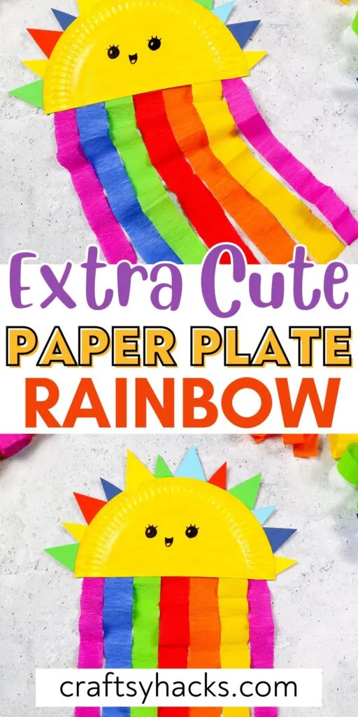 extra cute paper plate rainbow