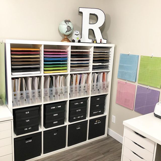 IKEA Shelves for Paper Storage