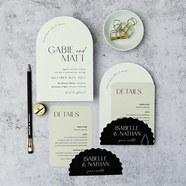 Ivory, Almond, and Black Cards