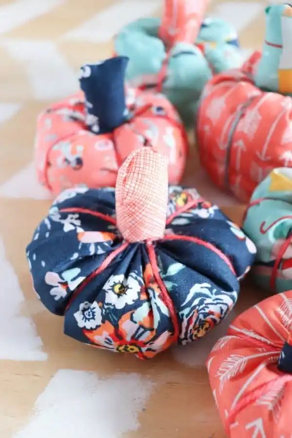 Scrap Fabric Pumpkins