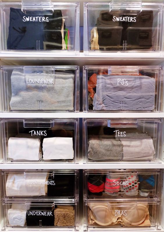 Clear Clothing Drawers