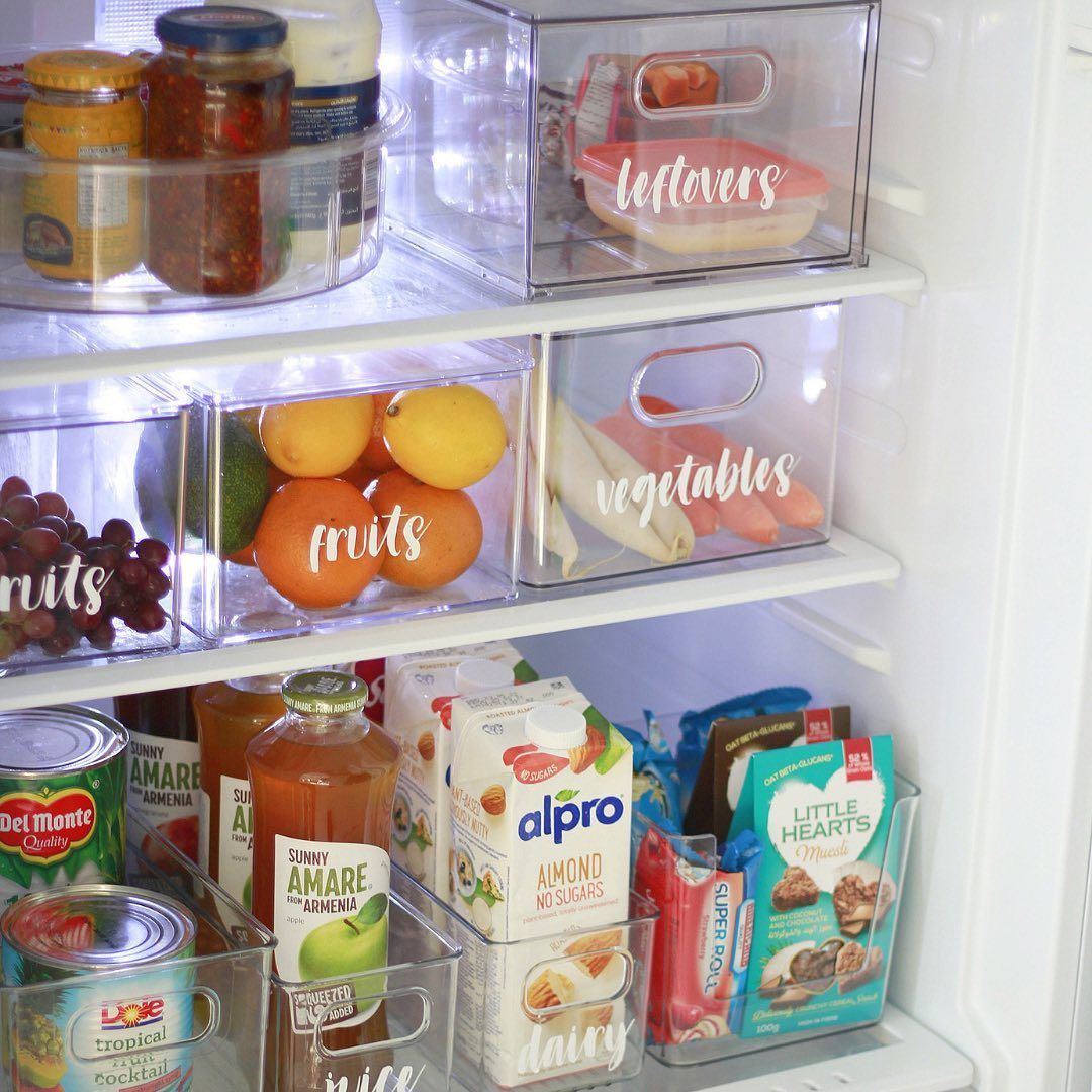 Clear Containers for Fridge Organization