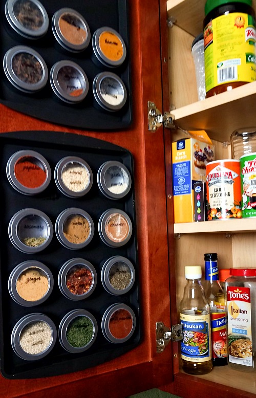 DIY Magnetic spice rack