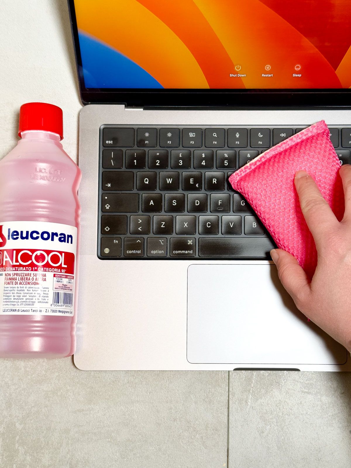 Disinfect Your Keyboard wit Rubbing Alcohol