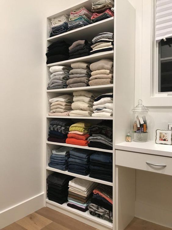 built-in shelving