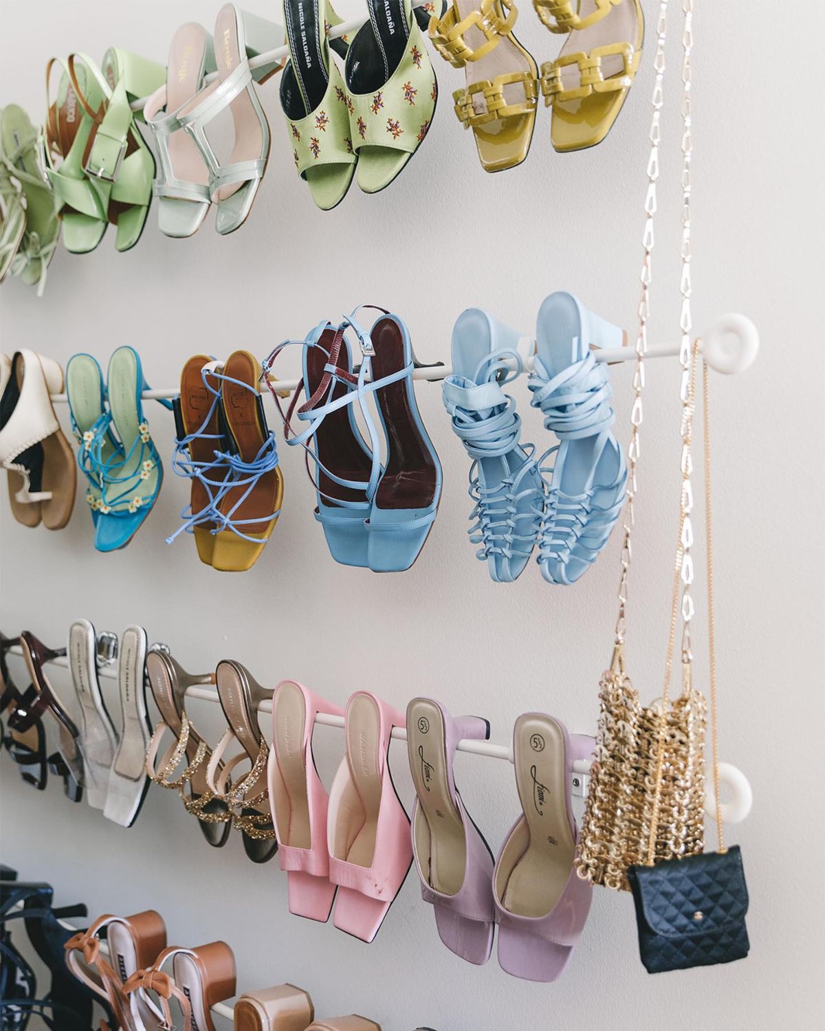 Curtain Rod Shoe Storage