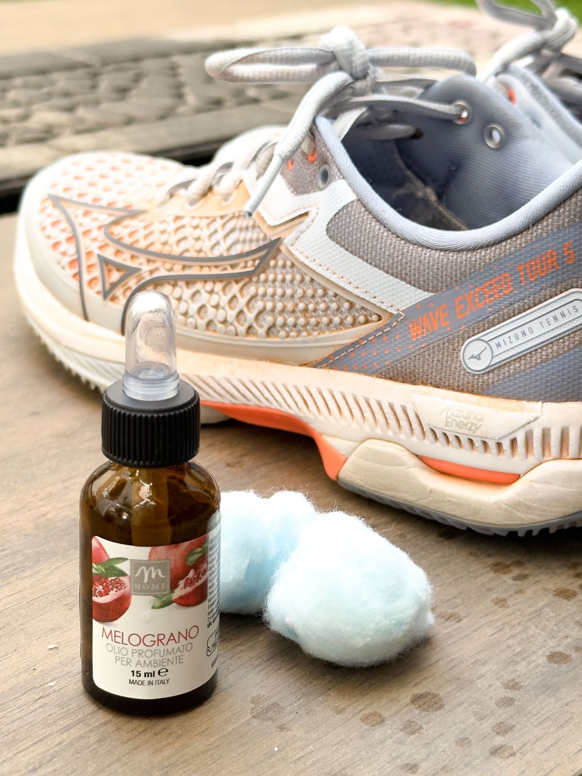 Place Cotton Balls with Essential Oil into Your Smelly Shoes