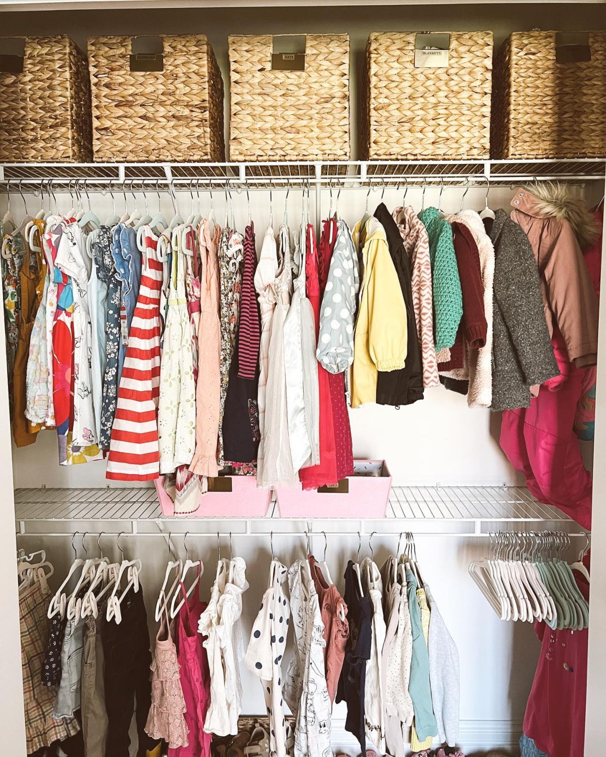 Hang everyday play clothes low in reach and hang special pieces higher