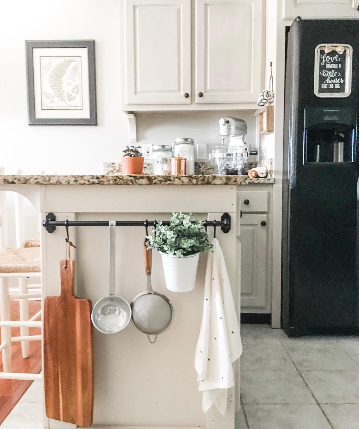 Kitchen Island Side Storage Rail