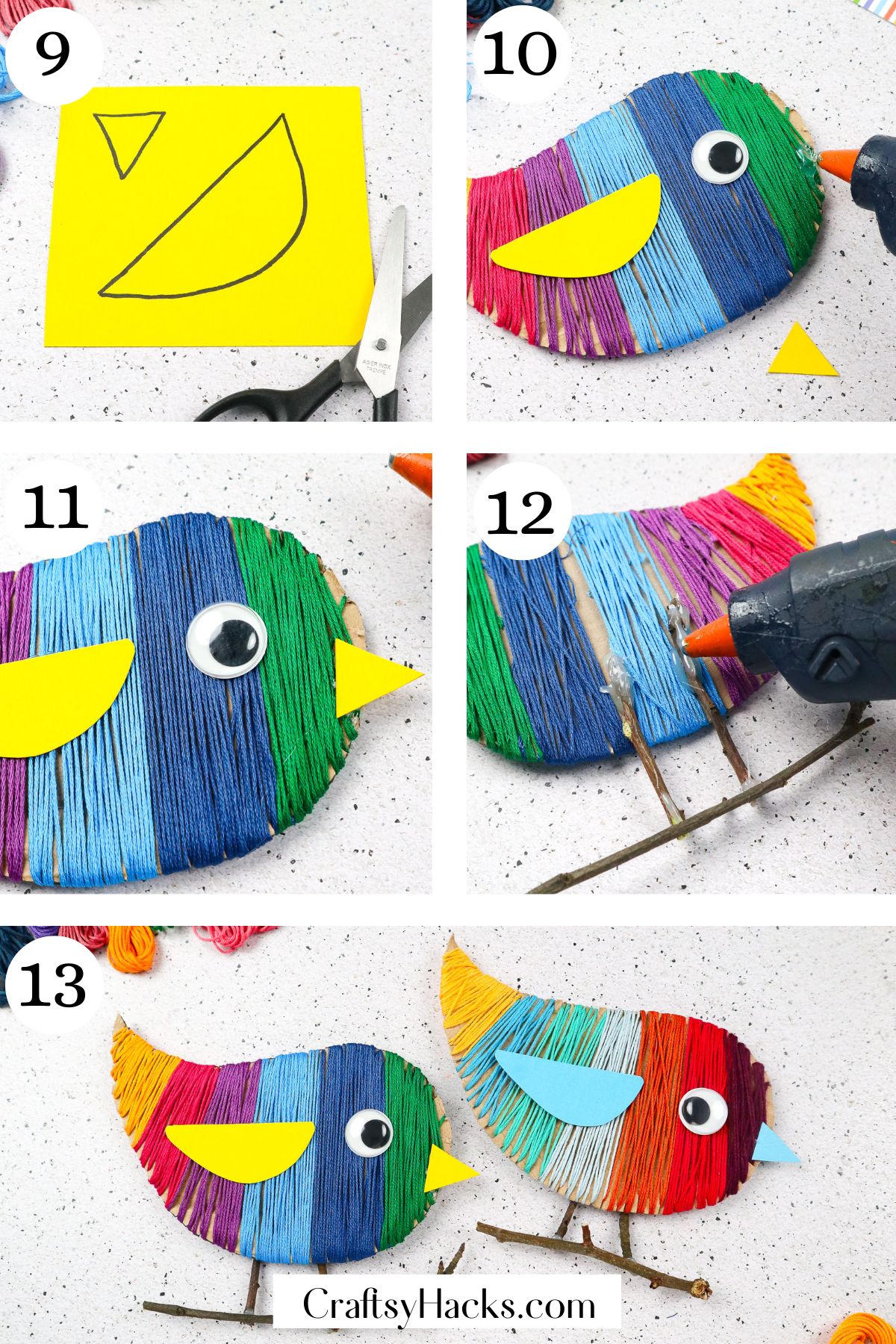 how to make Yarn Birds