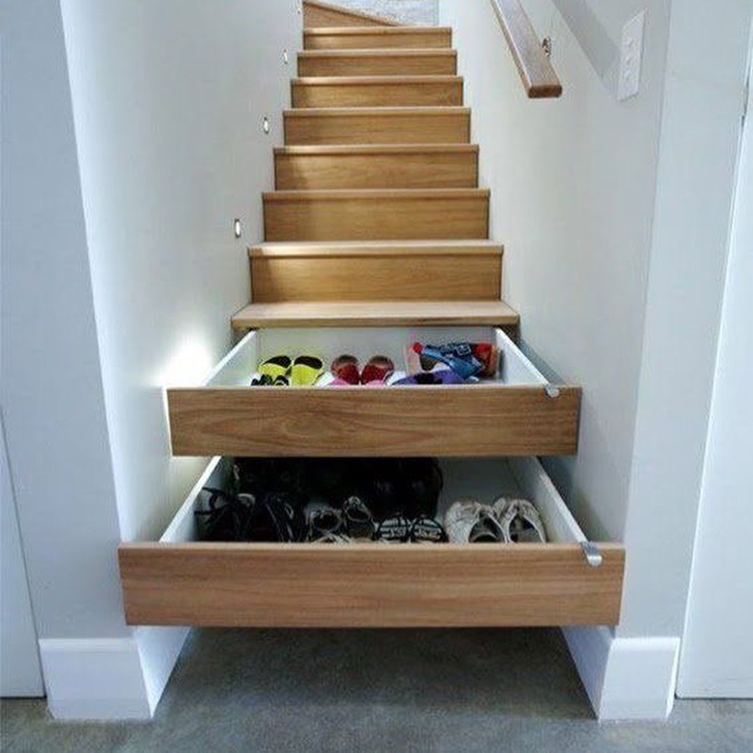 Turn the Stairs into Shoe Storage