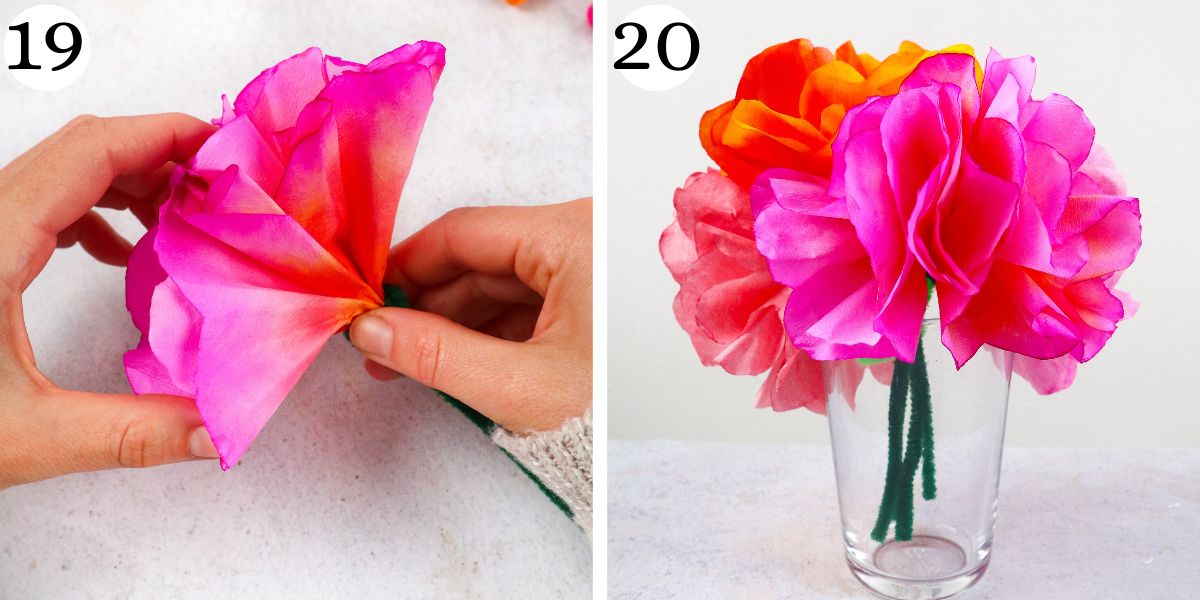 Coffee Filter Flowers centerpiece