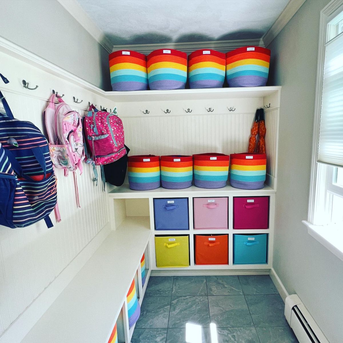 Rainbow Inspired Mudroom