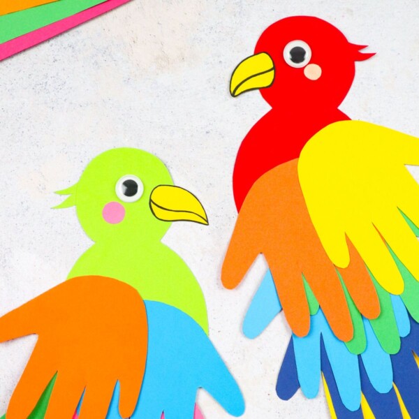 handprint parrots craft